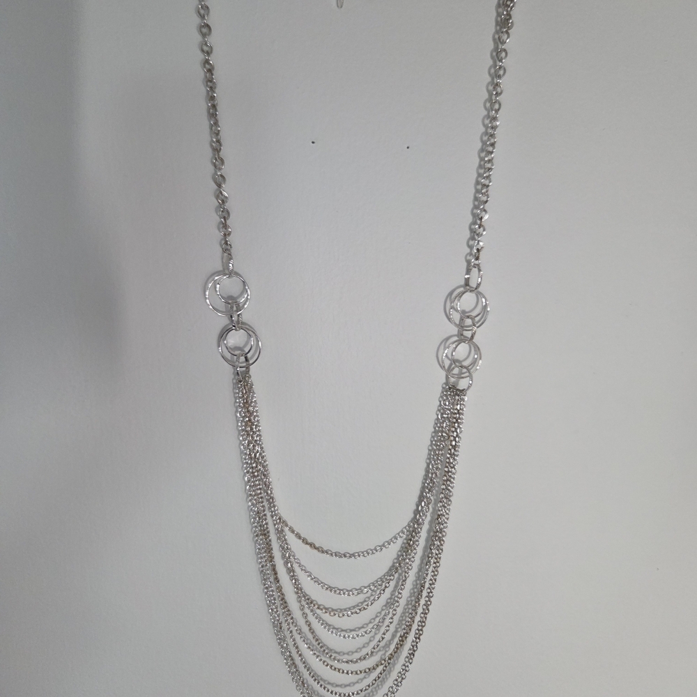 Chico's Elegant Silver Layered Necklace